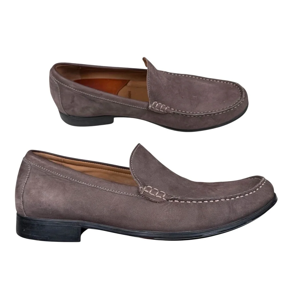 Johnston & Murphy 20-9577 Men's Sz 9 M Cresswell Venetian Gray Nubuck‎ Loafer